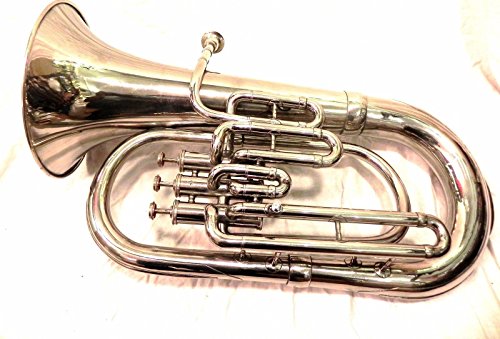 image for I/M Euphonium Silver Chrome Polish 3 Valve euphonium & Mouth Piece wit