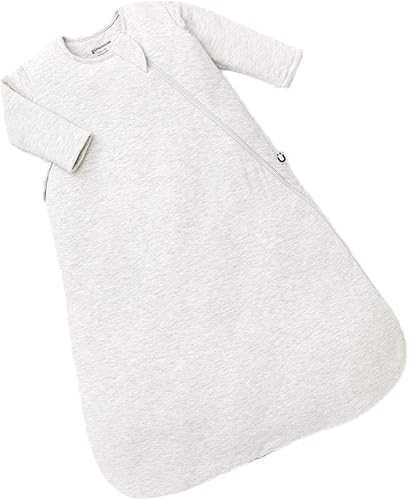 GUNAMUNA Saco de dormir unisex de manga larga para bebé, saco de edredón de alta calidad, 2.6 TOG, gris jaspeado, 9-18 meses