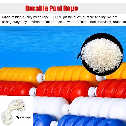 Kit de corde de séparation de piscine réglable 198m à double crochet et flotteurs durables
