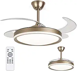 Ventilador de Teto Grande Retratil Lampada Led 3 em 1 Lustre Controle Remoto Potente Casa Quarto Recepçao Silencioso