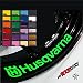 Produktbild 4x Husqvarna Felgen-Innenrand-Aufkleber Felgenrandaufkleber Innrandaufkleber Motorrad Bike Tuning Sticker Aufkleber Rad Felgenaufkleber Felge Aufkleber Felgen + Bonus Testaufkleber "Estrellina-Glückstern" ®, gedruckte Montageanleitung von "myrockshirt", 100% Made in Germany, Profi Qualität Aufkleber, Tuning,Sticker,