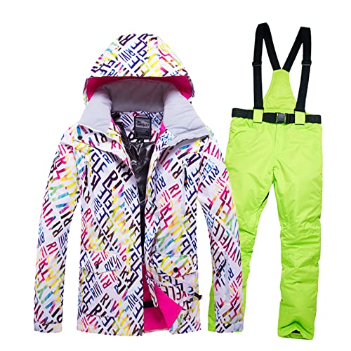 Combinaison de ski pour femme veste et pantalon de snowboard imprimé coloré