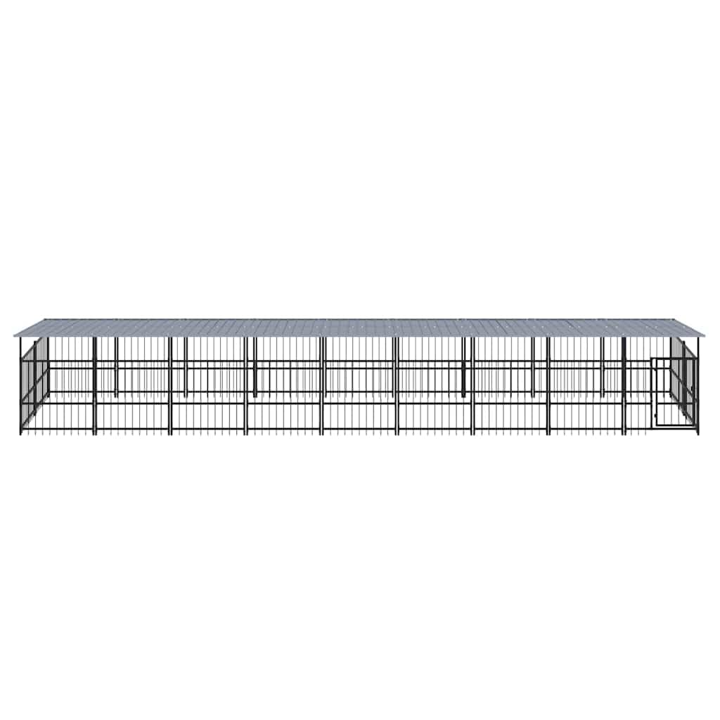 Recinto per Cani in Acciaio Nero 879 cm