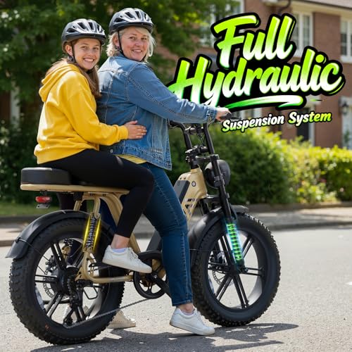 Image of TST Electric Bike for Adults, 1500W Peak Motor Ebike with 48V 15Ah Built-in Battery, 60 Miles Range 28 MPH Electric Bicycle, 20 inch Fat Tire Step-Thru E Bike with Rear Seat