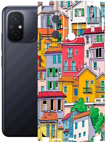 Image of AtOdds - Full Body Back Screen Guard Protector Film - Lamination Wrap Skin Sticker Compatible with REDMI 12C | Scratchproof Matte Finish (Concrete Jungle)