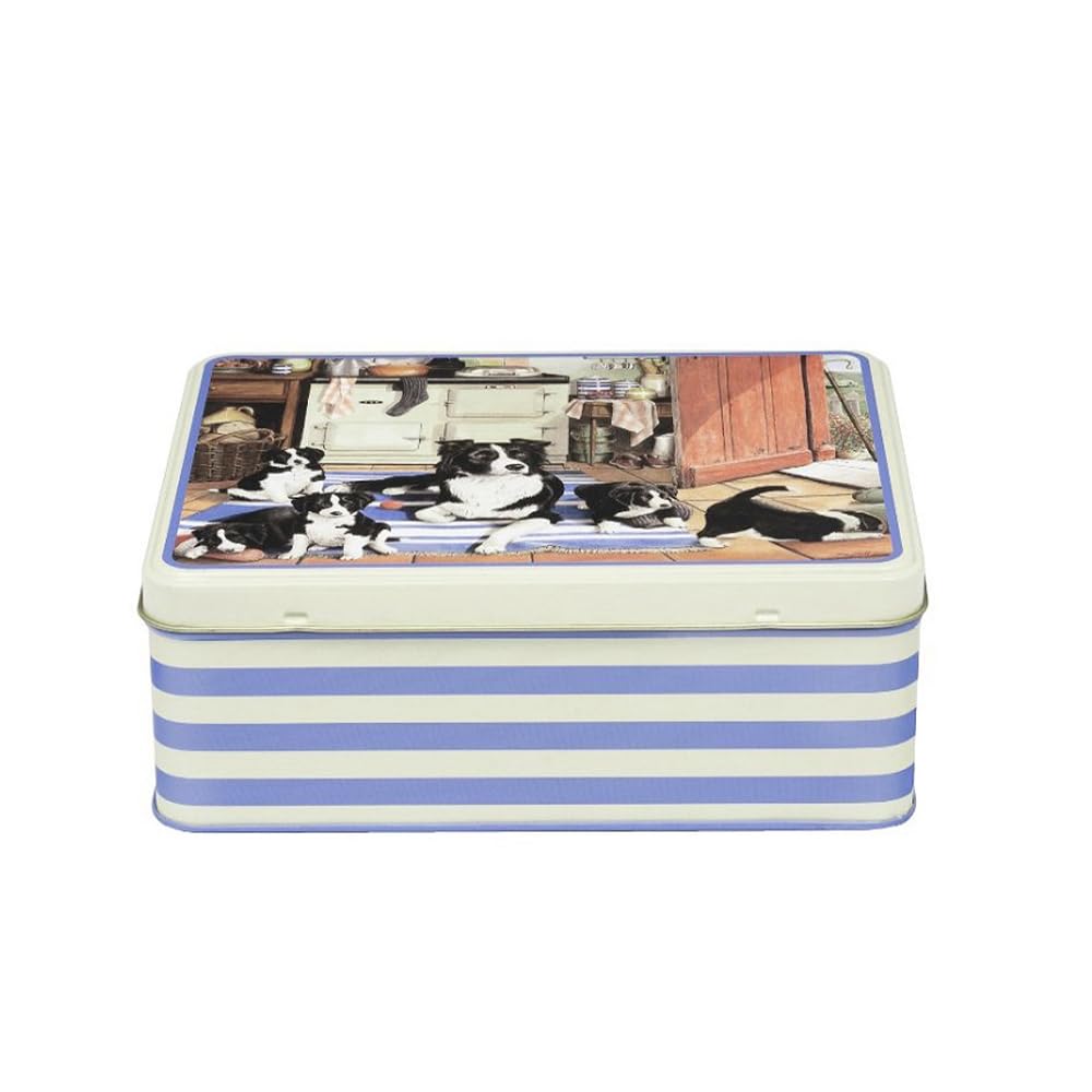 Elite Tins Multi Tracy Hall - Collies Sheep Dogs - Deep Rectangular Tin- 195 X 154 X 75Mm