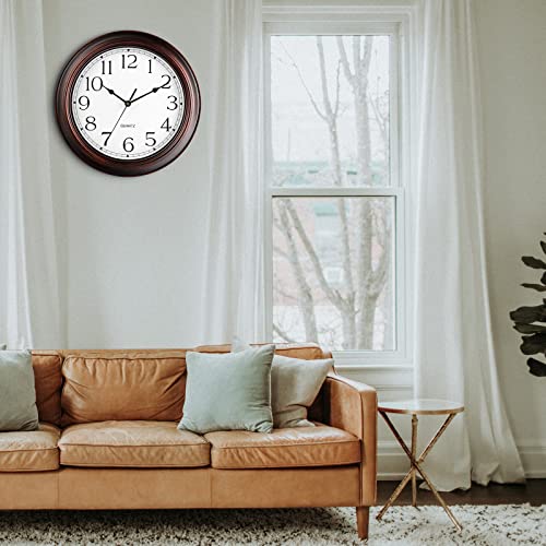 Kecyet Wall Clocks Battery Operated - 12 Inch Silent Non-Ticking Wall Clock - Vintage Retro Rustic Style Decorative For Living Room Kitchen (Bronze) #TOP6