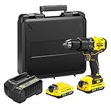 STANLEY Parafusadeira e Furadeira de Impacto à Bateria 13mm, com 2 Baterias e 1 Carregador, Modelo SBD715D2K, 20V