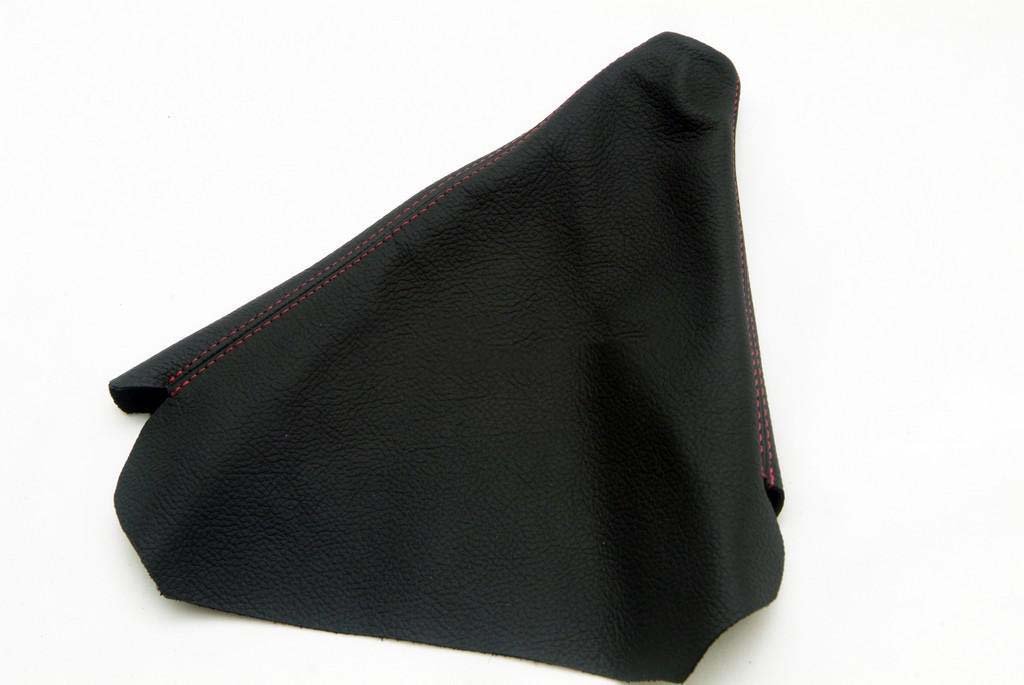 Fits 1997-2004 Corvette C5 Real Black Leather E-Brake Boot with Red stitching. (Skin Only)