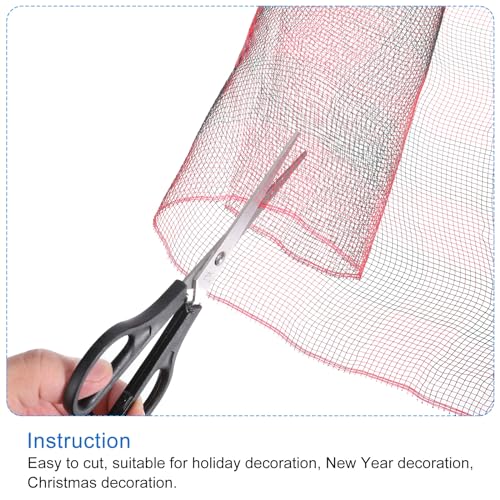 PATIKIL 1pcs Deco-Mesh, 10 Inch x 10 Yard Deco-Mesh Ribbon Roll Foil Metallic for Christmas Tree Wreaths Decoration,Red Black - Image 4