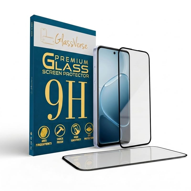 Image of GlassVerse Toughened Oleophobic Tempered Glass For Oppo K14x 5G (PACK OF 1) with Free Installation Kit. Full screen Coverage - 6.75 inch