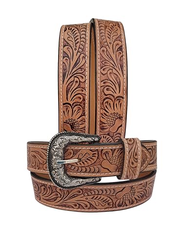 Kids Or Young Adults Western Belt Tooled Hand Finished Genuine Leather Belt For Girls and Boys 40IS005