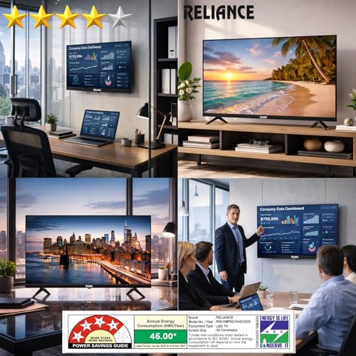 Image of Reliance 80 cm (32 Inch) HD Ready Smart Android LED TV 2026 Edition | 24W Front Boom Speakers | 1000+ Apps | Built-in WiFi | Mobile Screen Cast | Gaming Support | Slim Design Television (RW32MP8676HD)