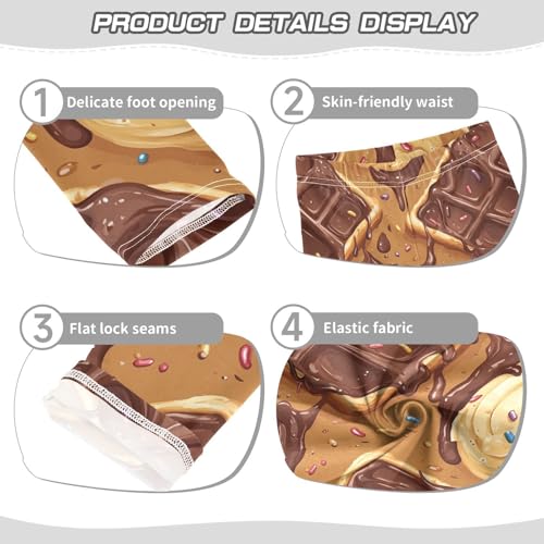 Chocolate Waffle Sprkle Colorful Ice Cream Girls Leggings Kids Yoga Pants Dance Active Tights 4T3