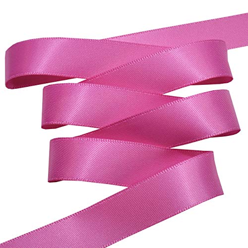 Image of Morex Ribbon 08816 /50-185 Double Face Satin Ribbon, 3 /8 inchx 50 Yd, Raspberry Rose