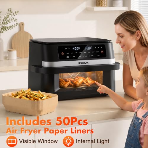 Image of 12QT Dual Basket Air Fryers with Dvider & 50PCS Paper Liners