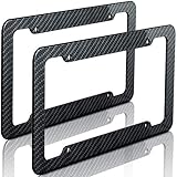 Motorup America Carbon Fiber Auto License Plate Frame Cover - Fits Select Vehicles Car Truck Van SUV
