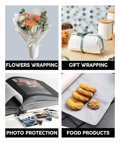 Image of TOWNBUS | 50 Nos of 18 GSM Glassine /Butter Paper Sheets,19 x 28 Inches Paper for Gift Wrapping Cloths,Storage stuffings,Packing of Sweets,Food Products,Arts and Crafts.