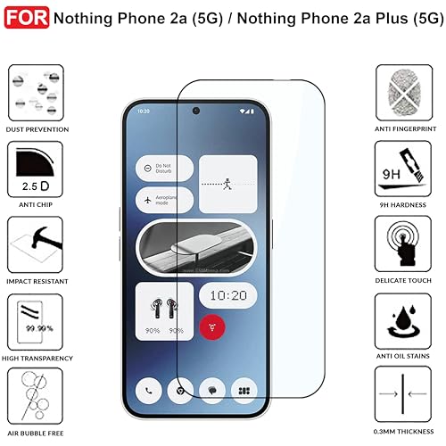 Image of CEDO Tempered Glass for Nothing Phone 2a (5G) / Nothing Phone 2a Plus (5G) | Screen Protector Full HD Quality Tempered Glass Anti-Scratch Edge to Edge Coverage with Easy Installation Kit (Black)