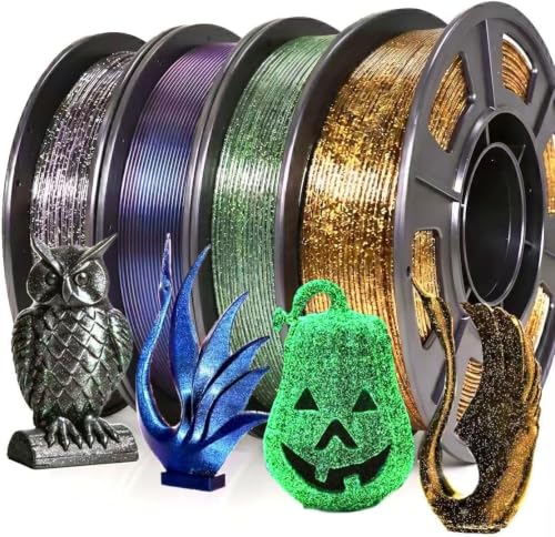 Image of Galaxy PLA Filament 1.75mm, Multi Color Glitter, 4 Pack
