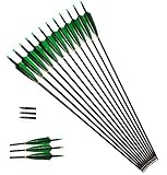 31' Carbon Arrows 500 Spine Archery Target Practice Hunting Arrow with Turkey Feathers Field Tips...