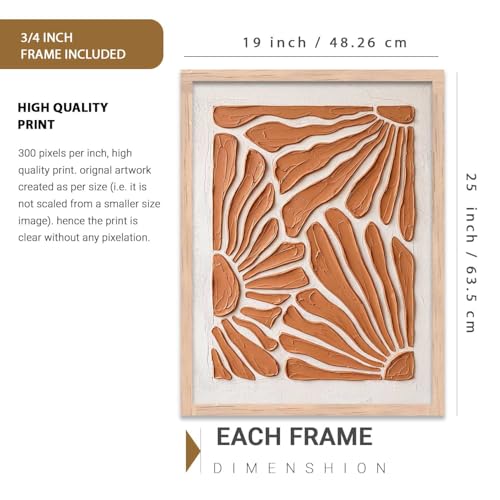 Image of kotart Boho Floral Art WALL Framed Painting | Big Aesthetic Flowers WALL Framed Paintings for Living Room Bedroom Wall Decor (25x37 inch)