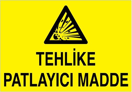 Tehlike Patlay c  Madde Uyar  Tabelas  - 70x100 Al minyum Kompozit Panel -