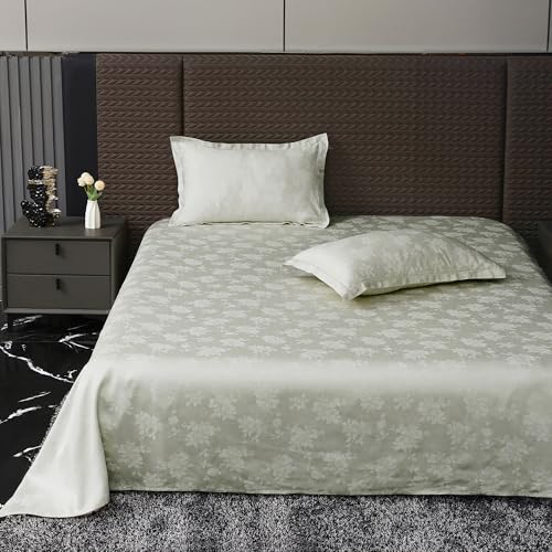 Image of Story@Home 500 TC Long Staple Premium 100% Cotton Compact Yarn Bedsheet King 108 x 108 Inches Floral Soft Flat Sheet with 2 Pillow Covers 18 x 27 Inch -Ivory