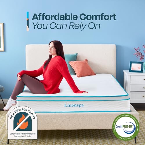 Image of Linenspa 10 Inch Hybrid Mattress - Medium Feel - Twin - Bed in a Box