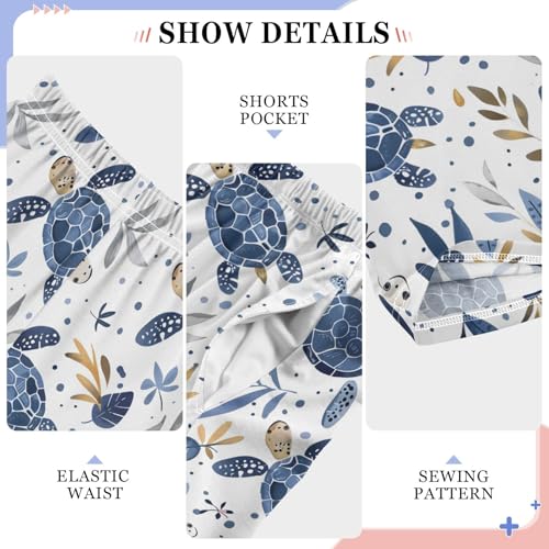 Sea Turtle Style Pajama Pants Lounge Sleep Pants Elastic Waist Long Pajama Bottoms with Pockets for 6-14 Years4