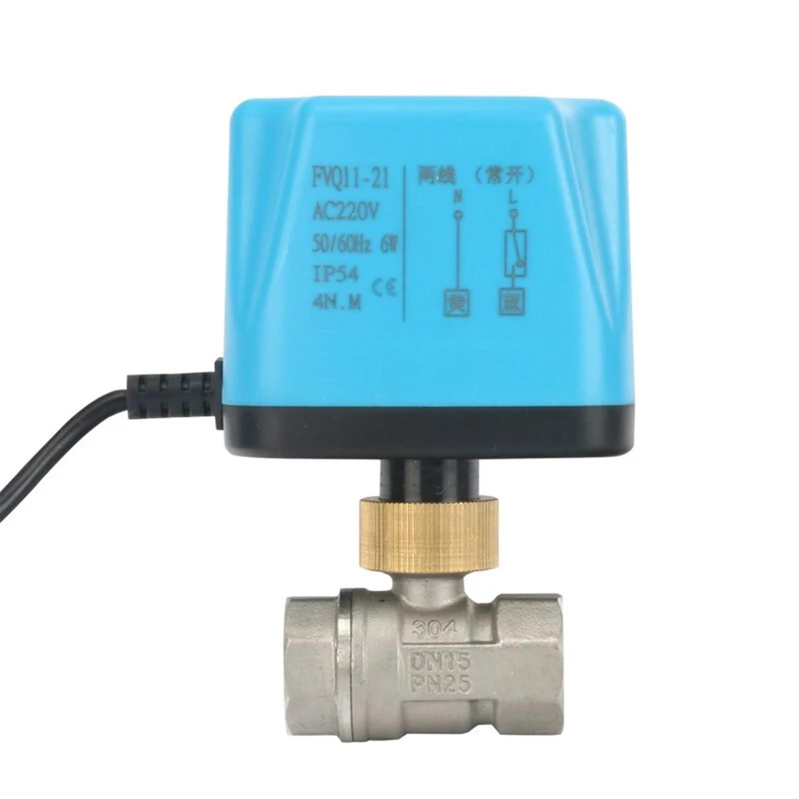 Valvola a Sfera motorizzata normalmente Chiusa/Aperta in Acciaio Inossidabile 1/2 "3/4" 1 "Valvola a elettrica a 2 Fili 220V 12V 24V(220VAC-NORMALLY Closed,DN32)