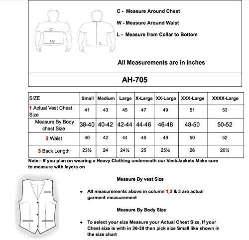 A&H Apparel Mens Genuine Cowhide Leather Vest Biker Vest Concealed Carry Durable Vest (Large) #TOP3