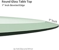 Vista 3 de Fab Glass - Mesa redonda de cristal de 48 in, grosor de 3/4 in, cristal pulido plano templado, Vidrio, Transparente