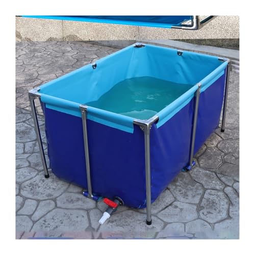 Bassin à poissons hors sol pliable Générique 2x1,5m | Réservoir temporaire toile