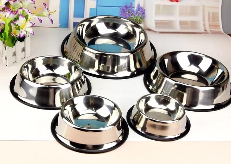 Miniatura 3 de Comedero para mascotas Comiendo Alimentación de Alimentos Metal Acero Inoxidable Perro Tazón, Perro Metal Platón (3#)