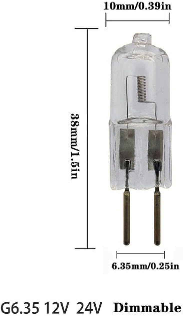 G6.35 Halogen Bulb 12V 100W GY6.35 Halogen Capsule Bulb 24V 50W Halogen GY6.35/G6.35 2-Bi-Pin Base Dimmable 10Pc 24V-250W
