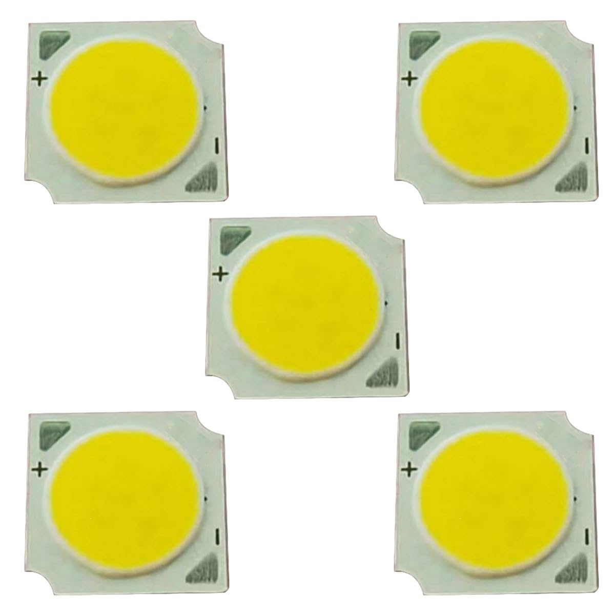 5pcs LED Chip Module COB Light Source Board Diameter 0.75 * 0.75In,7W-40W COB Spot Light Beads High Brightness Flood Light(Warm 3000K,12W)