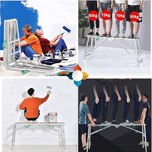 Tour d'échafaudage pliable polyvalente à hauteur réglable 660 LB