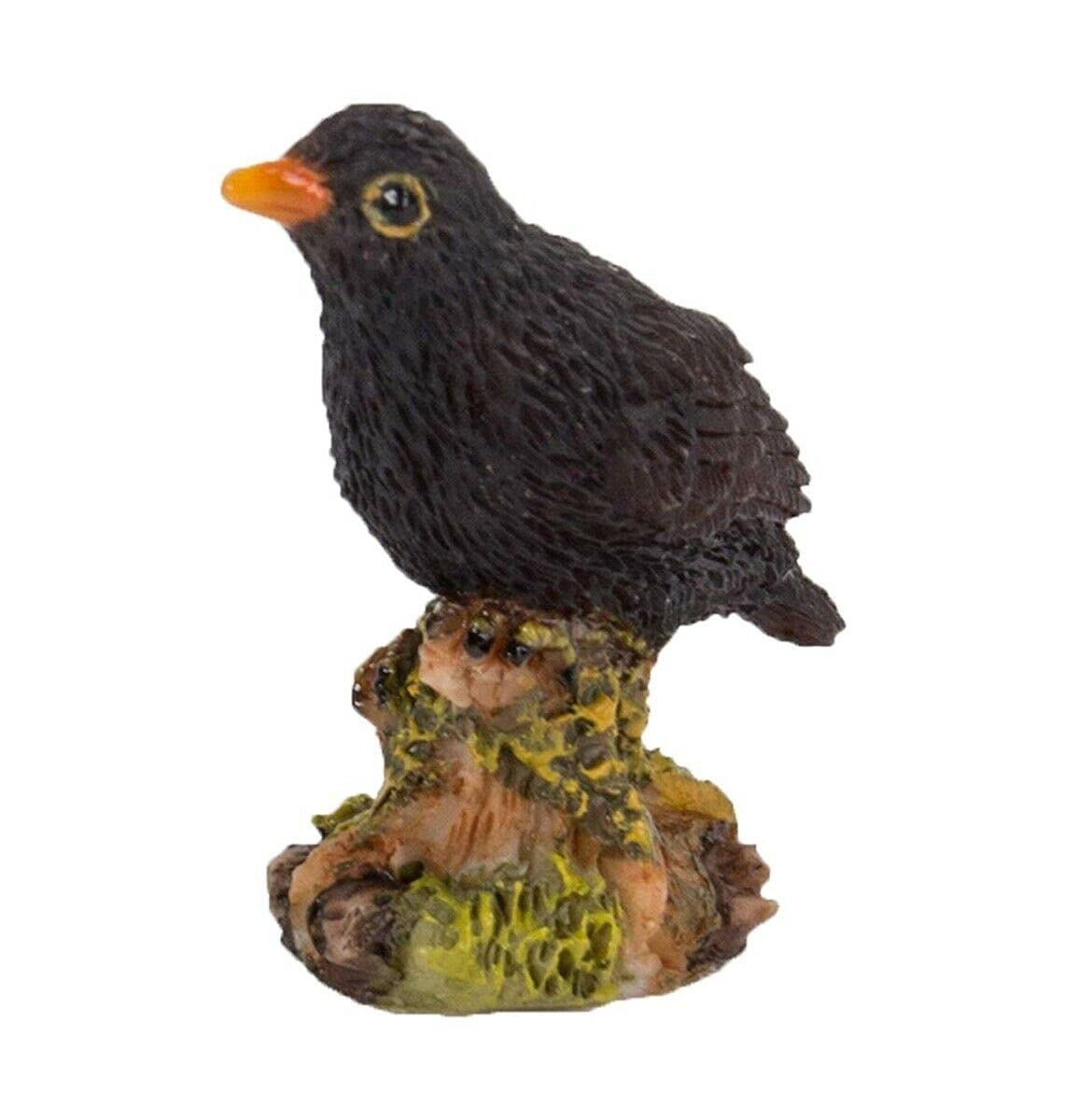 Miniature World Black Vivid Arts Bird Fairy Garden Decoration (Mw04-025)