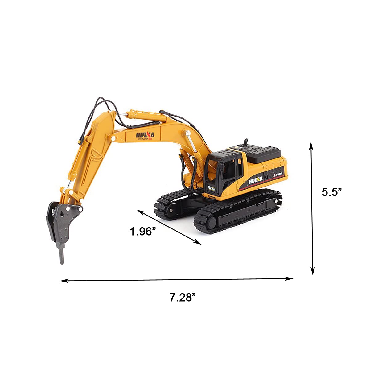 Gemini&Genius Drill Excavator Heavy Duty Construction Site Vehicle Toys 1?60 Scale Diecast Digger and Driller Engineering Dump Truck Collectible Alloy Model Toys for Kids and Decoration for House