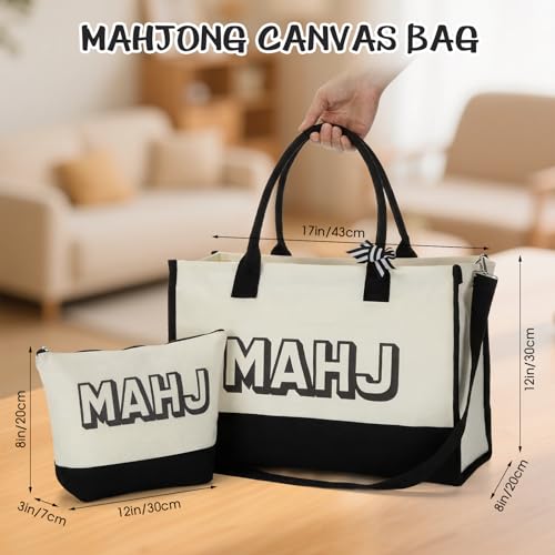 Set de 2 Bolsas para Mahjong Hsei Tote con Correa Negra miniatura 4