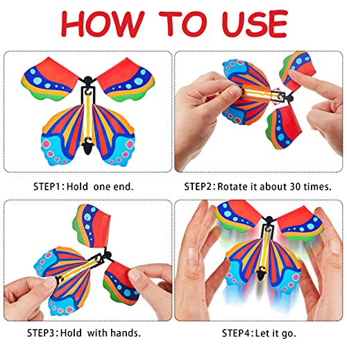 15 Pieces Magic Fairy Flying Butterfly Rubber Band Powered Wind Up Butterfly Toy For Surprise Gift Or Party Playing Christmas And New Year (Classic Style) #TOP2