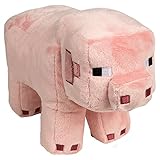 JINX Minecraft Pig Plush Stuffed Toy, Pink, 12' Long