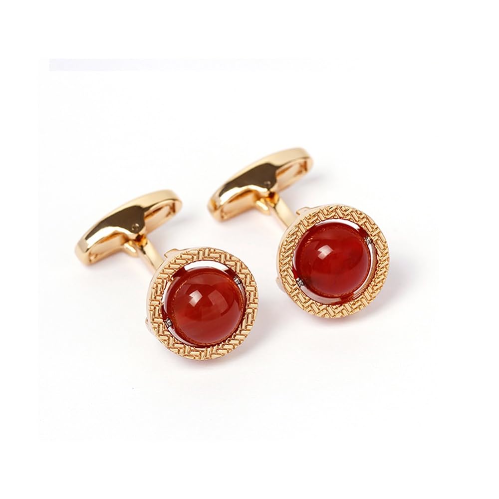 Gemelos de Camisa de Esmoquin clásicos de Oro Rojo para Boda, Novio y Negocios.