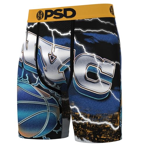 PSD Men's Boxer Briefs - NYC Champ, 7 Inch Inseam, Moisture-Wicking, 4-Way Stretch, Boxer Briefs for Men, Large