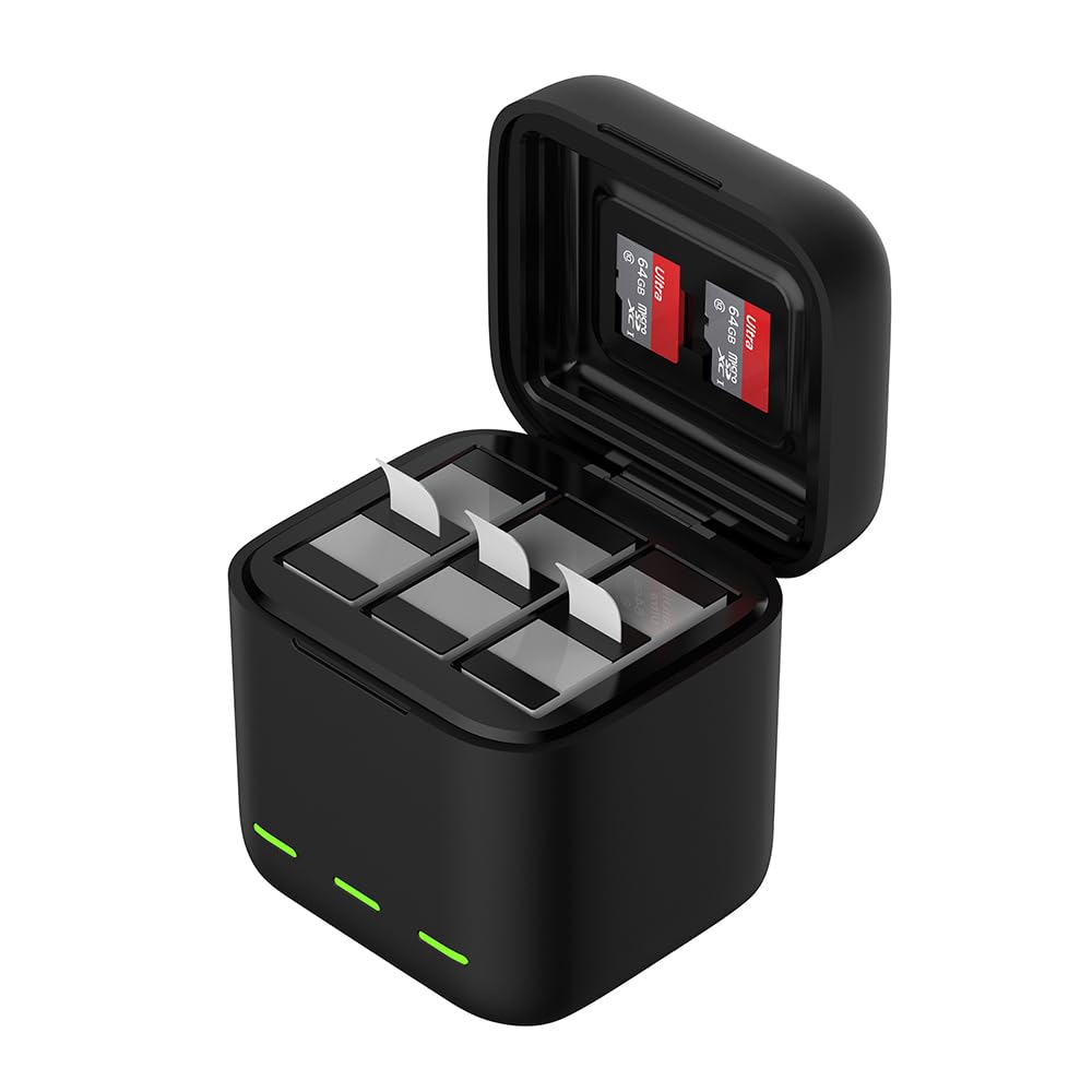 TELESIN Battery Charger for GoPro Hero 13, Triple Slot USB Charging Case with Type-C Cord Batteries Carry Case, Compatible with Hero 13 Camera Batteries-picture-42