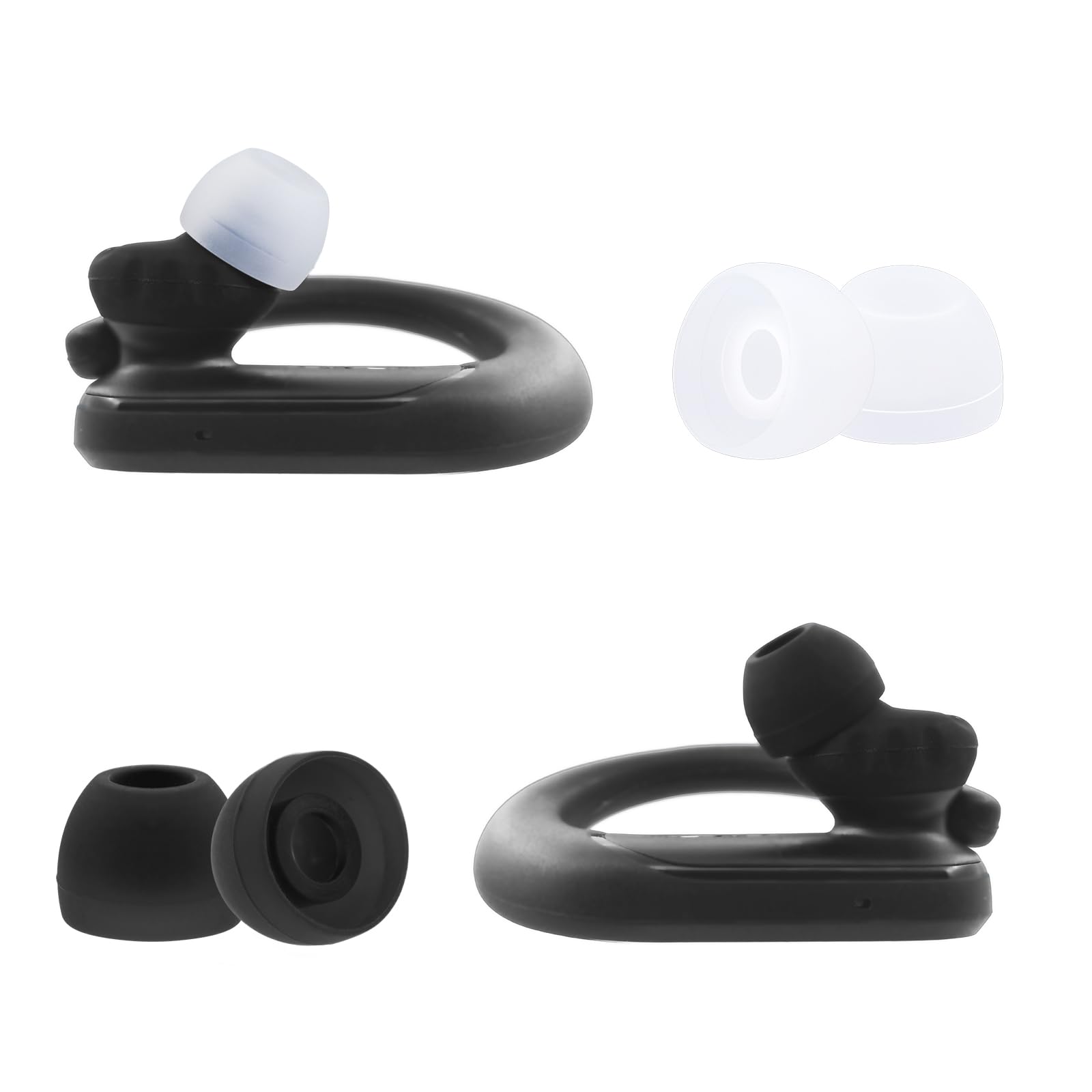 Klowcok Cuscinetti auricolari di ricambio in silicone per JBL Endurance Peak4/Peak3, 9 paia (S/M/L) (nero)