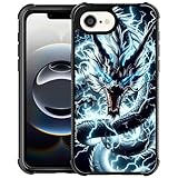 Zeggi Case for iPhone 16e 6.1 inch,Four Corner Airbag Protection Design Soft Silicone Frame Personalized Pattern Case Compatible with iPhone 16e for Men-Lightning Dragon