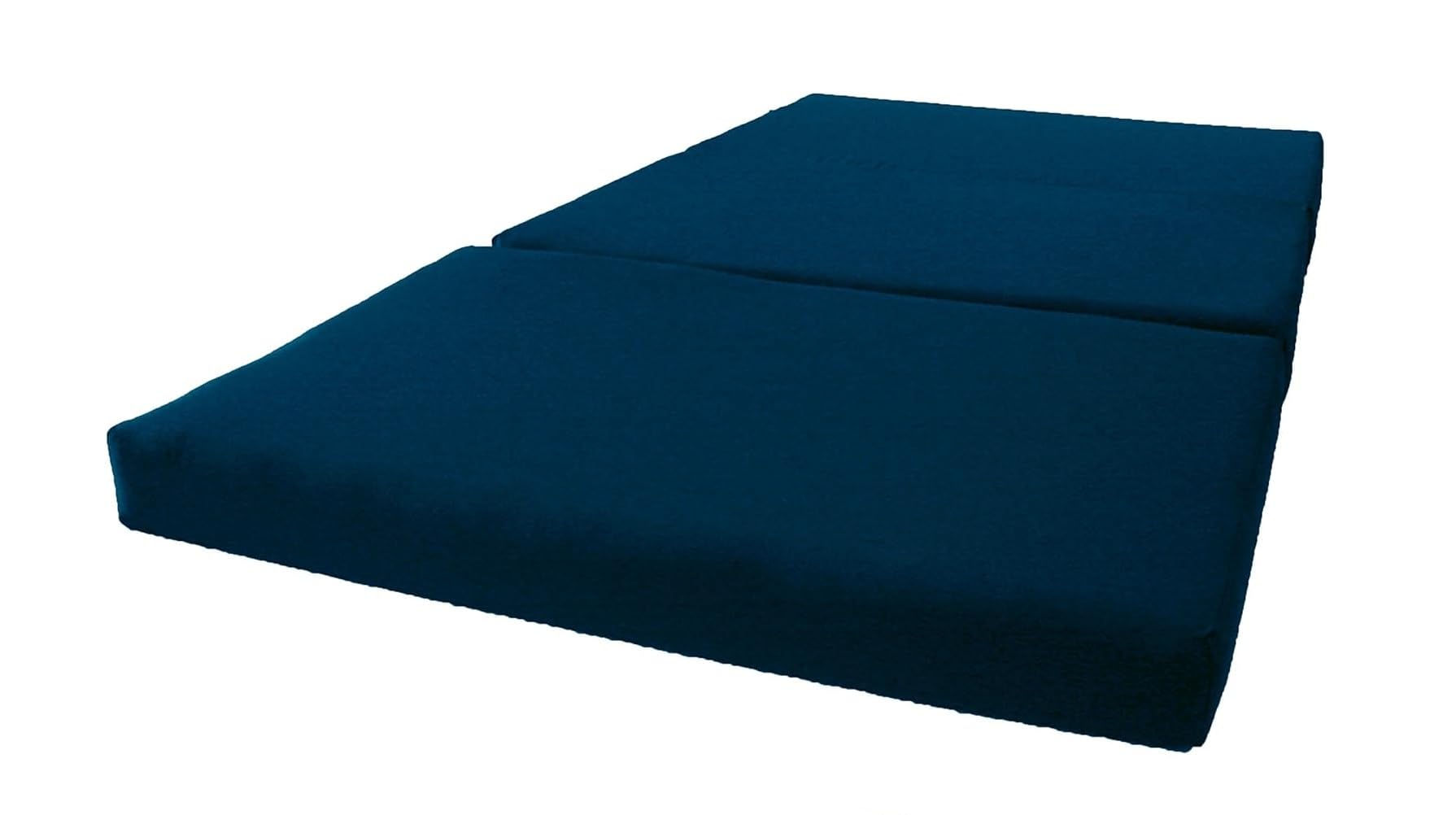MILLIARD Solid Colored 3 Fold Tri Folding Medium Hard EPE Foam 2 Inch Thickness Floor Light Weight Foldable Movable Cot Mattress, Bed Mattress for Travel, Picnic, Yoga Mat (35X72X2 Inches) (Navy Blue)-image-14