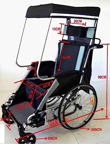 CAULO Fahrradanhänger für Erwachsene, Rollstuhl, Fahrrad, Aluminiumlegierung, hinterer Anhänger, Stoßdämpfung, komfortabler Traktor, multifunktionaler Wagen (Blue)